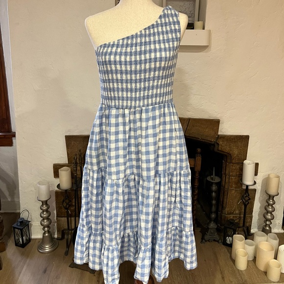 Handmade Dresses & Skirts - Vintage Blue Gingham Asymmetric Dress size M